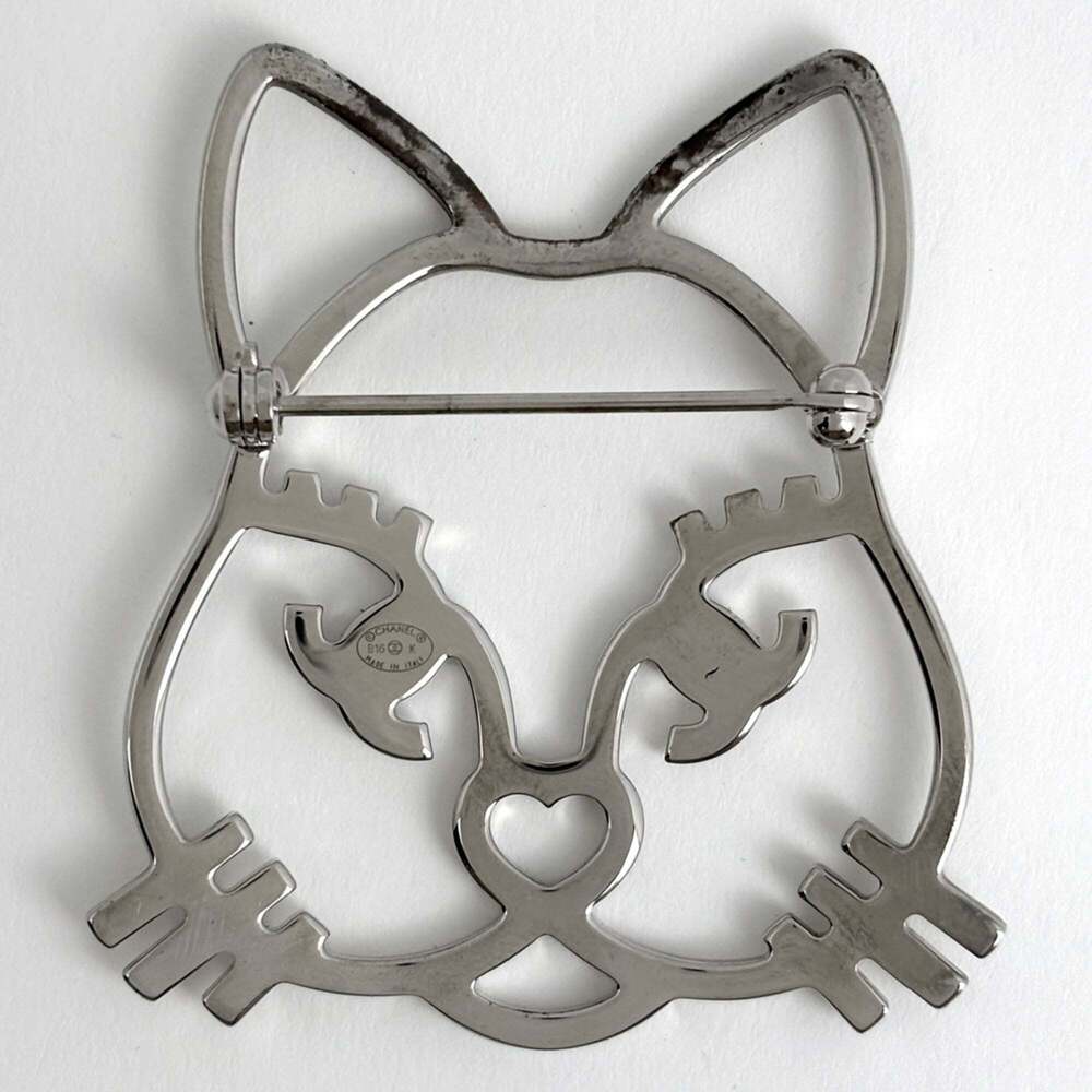 CHANEL Silver Logo Brooch - Picture 2 of 7